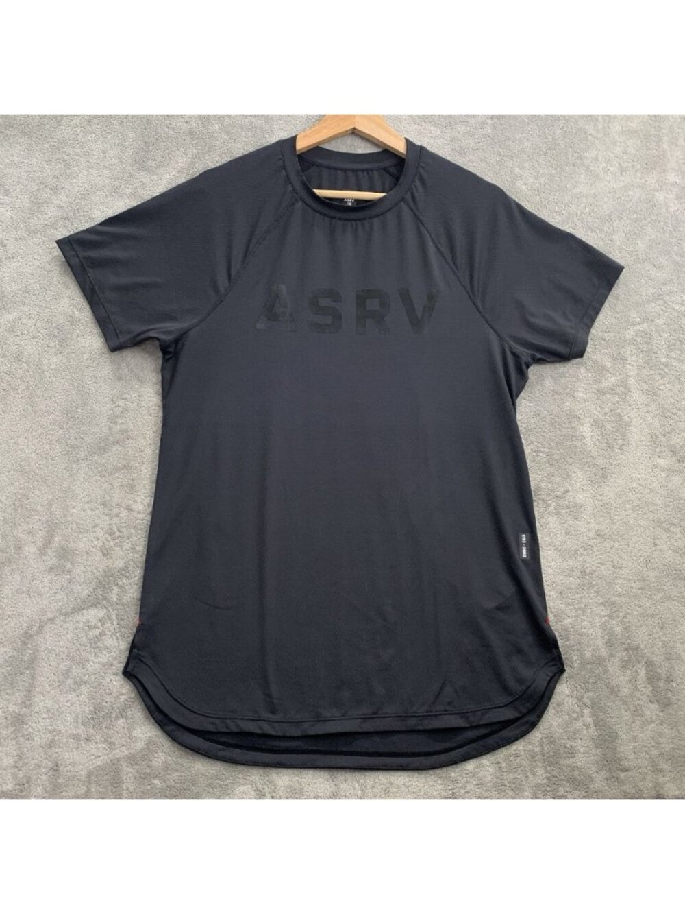 ASRV Aerosilver Established Training Shirt Mens Medium Black Logo Gym DSG-0660